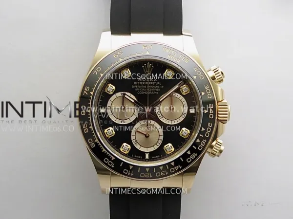 Daytona 126515 Gain Weight WF 1:1 Best Edition Black Dial RG Subdial Diamond Marker On Oysterflex Strap DD4131