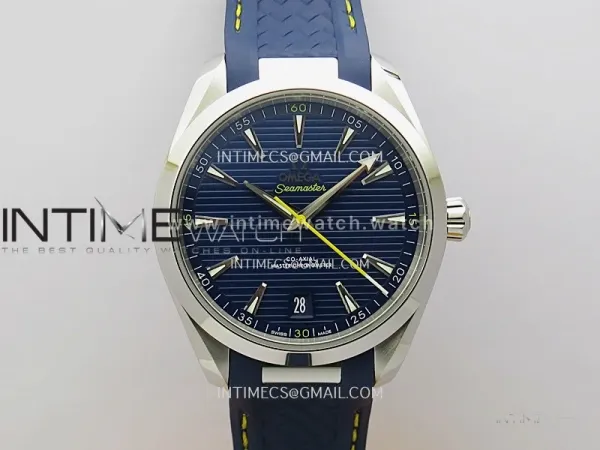 Aqua Terra 150M Master VSF 1:1 Best Edition Blue Dial Yellow Second On Blue Rubber Strap A8900 Super Clone