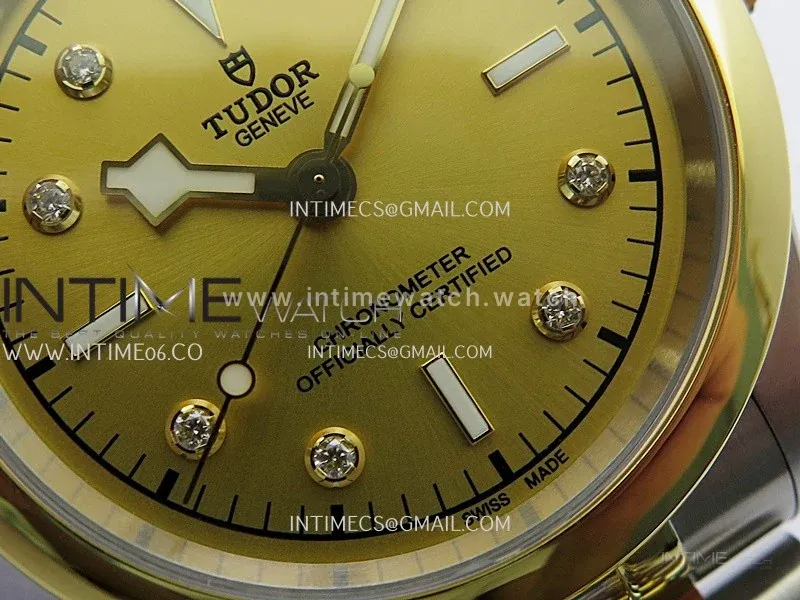 Black Bay 41mm SS/YG HTF 1:1 Best Edition Gold Dial Diamond Marker On SS/YG Jubilee Bracelet Asian 5601