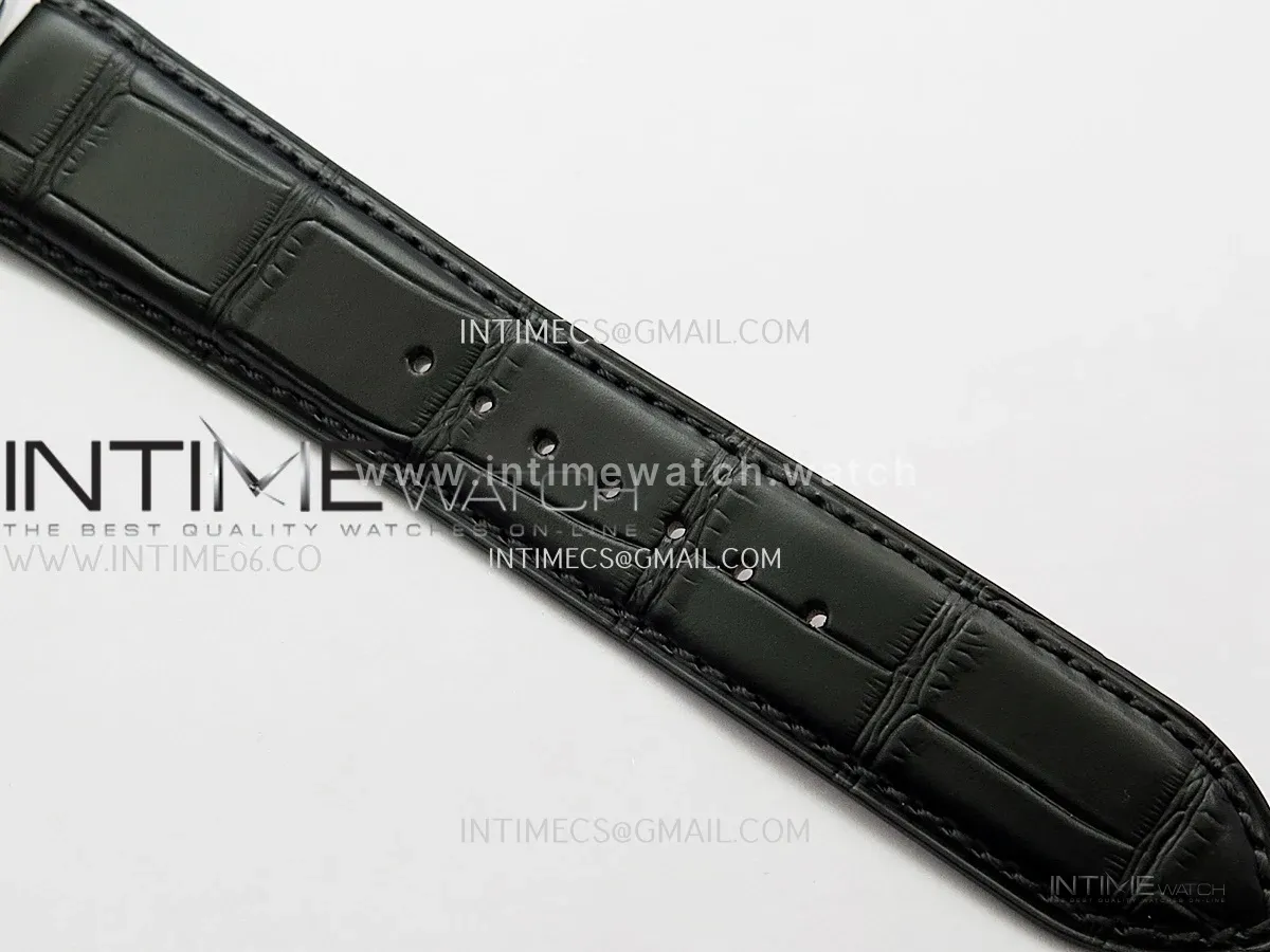 Master Ultra Thin Moon 1368420 SS GF 1:1 Best Edition Gray Dial on Black Leather Strap Asian 925