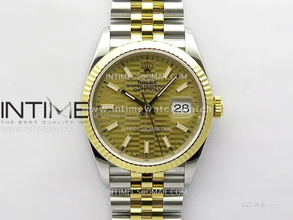 DateJust 36 SS 126233 904L SS/YG VSF 1:1 Best Edition Gold Fluted Dial Sticks Markers on Jubilee Bracelet VS3235