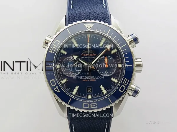 Planet Ocean Master Chronometer Blue Ceramic Bezel SS SCF 1:1 Best Edition Blue Dial on Black Rubber Strap A9900