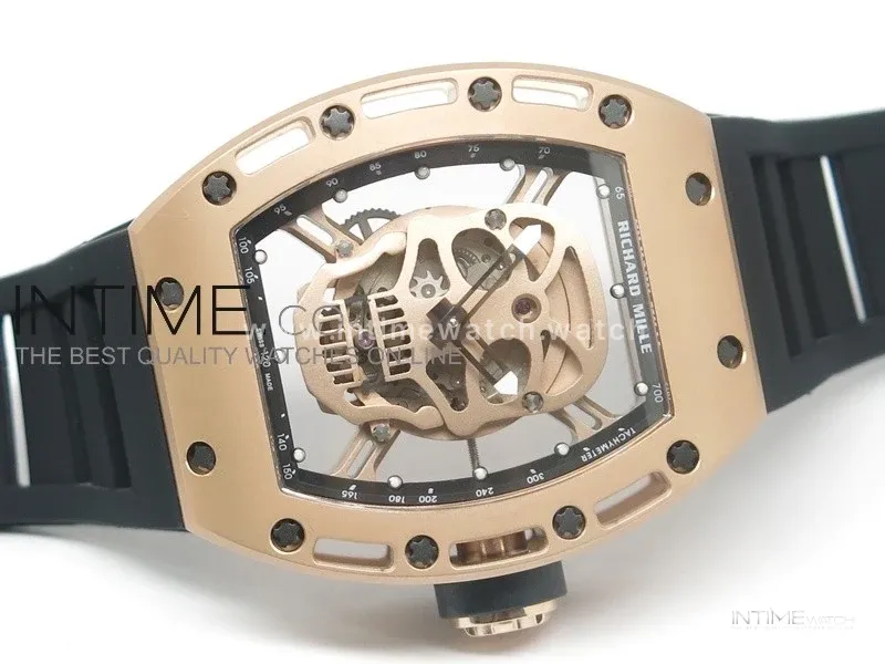RICHARD MILLE Gold Dial RG A23J on Black Rubber Strap