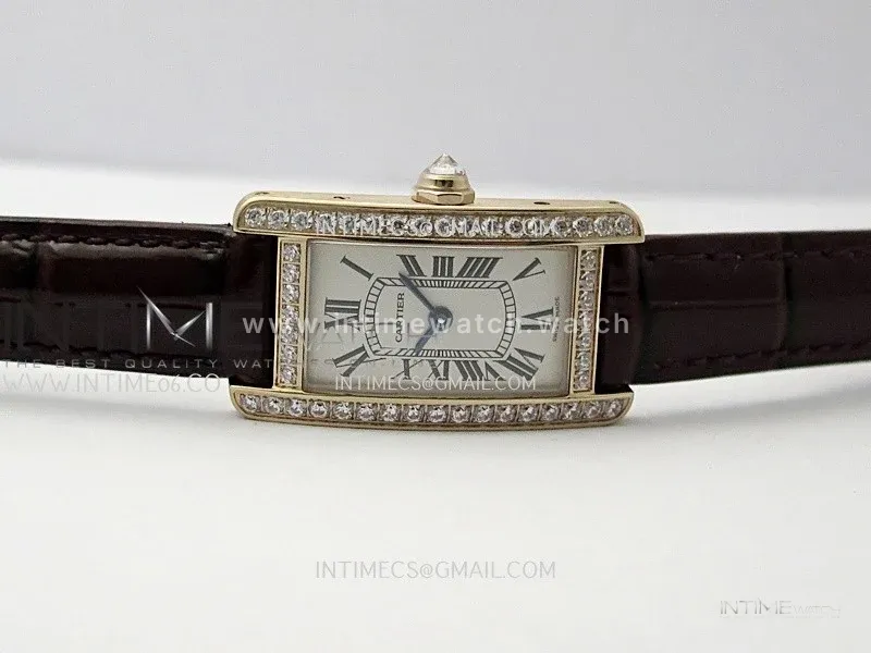 Tank WSTA0016 19mm RG/Diamond Bezel 8848F Best Edition Silver Dial On Brown Leather Strap Ronda Quartz