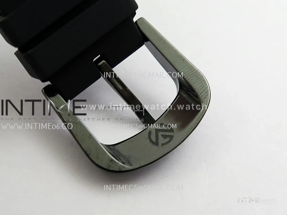 Crazy Hours Real Jumping Hour White PVD ABF Black Dial On Black Rubber Strap A23J