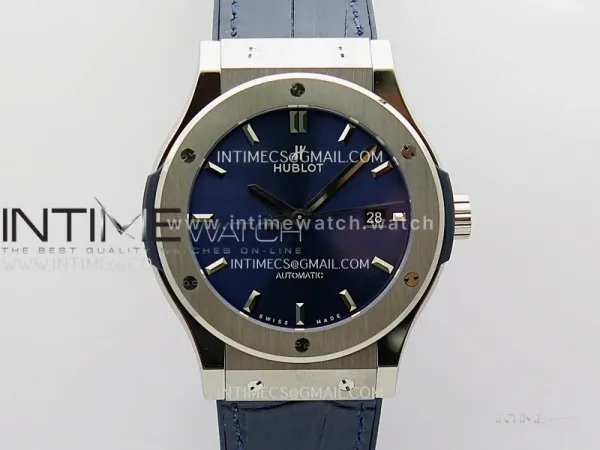Classic Fusion 42mm Titanium JJZF 1:1 V2 Best Edition Blue Dial On Blue Gummy Strap