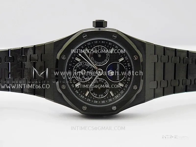 Royal Oak 41mm Perpetual Calendar 26579CE Black SS BBS Best Edition On Black SS Bracelet A5134