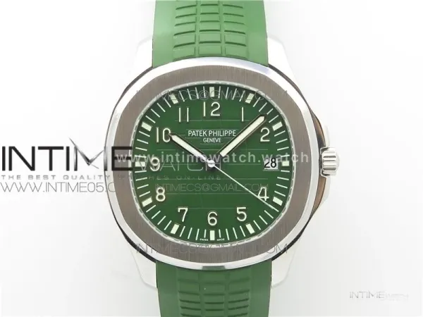 Aquanaut 5168G 42mm SS ZF 1:1 Best Edition Green Dial on Green Rubber Strap 324CS
