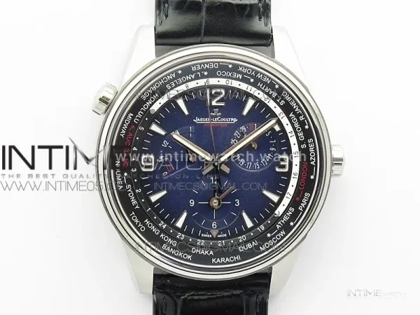 Polaris Geographic SS ZF 1:1 Best Edition Blue Textured Dial on Black Leather Strap A936