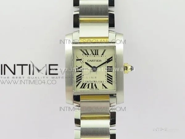 Tank Francaise Ladies 25mm SS/YG 8848F 1:1 Best Edition Ivory Dial on SS/YG Bracelet Ronda Quartz