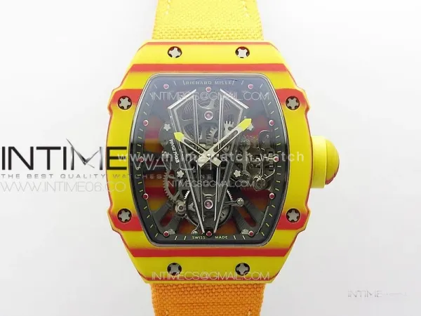 RM027-03 Real Tourbillon RMF Best Edition Orange/Red Carbon Skeleton Dial on Orange Nylon Strap