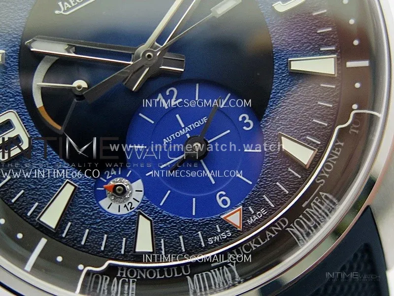 Polaris Geographic SS VRS Best Edition Blue Textured Dial On Blue Rubber Strap A939