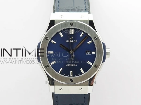 Classic Fusion 42mm SS B50F Blue Dial On Blue Gummy Strap A2892