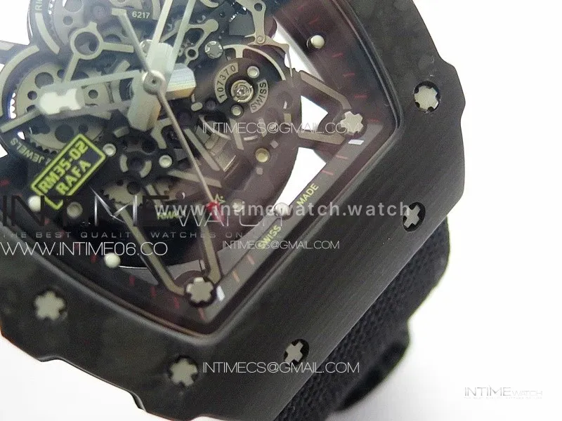 RM035-02 Forged Carbon Case KUF Best Edition Black Crown on Black Nylon Strap MIYOTA8215