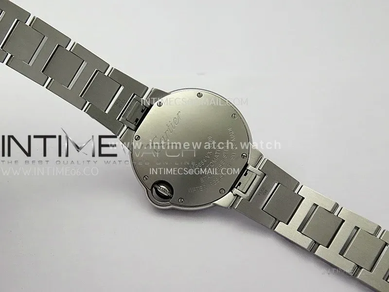 Ballon Bleu 33mm SS AF 1:1 Best Edition White Textured Dial On SS Bracelet Super Clone A1853
