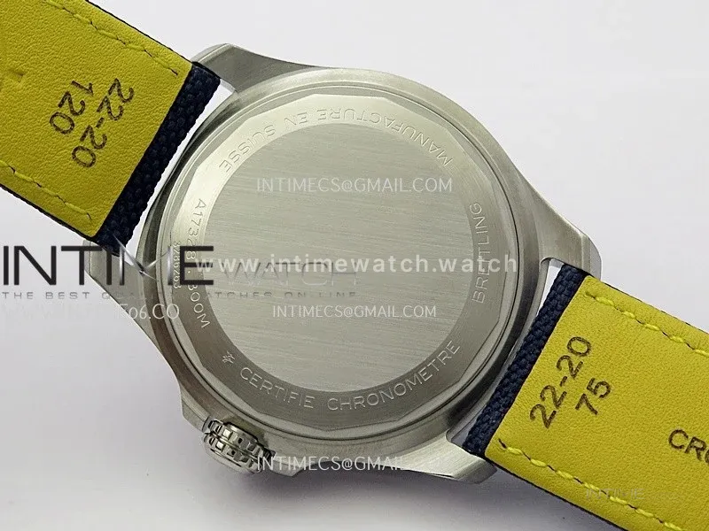 Avenger Chronometer 42mm SS BLSF 1:1 Best Edition Blue Dial On Blue Nylon Strap A2824