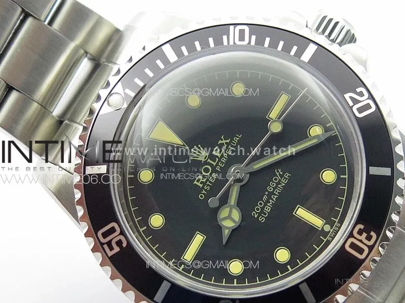 Vintage Submariner 5513 No Date SS B12 Best Edition Black Dial on SS Bracelet A2836 (Style3)