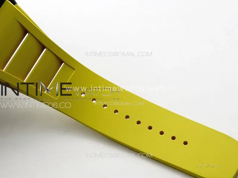 RM 035-02 Rafael Nadal NTPT Carbon on Yellow Rubber Strap