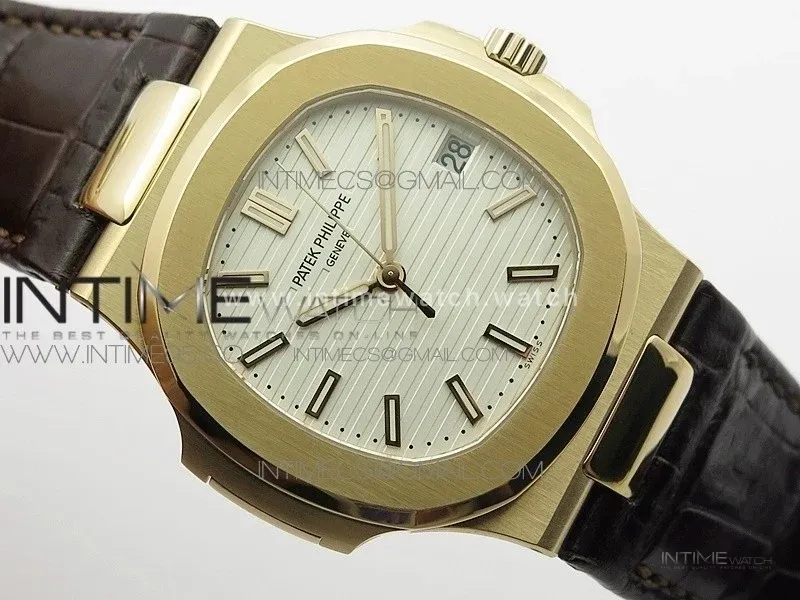 Nautilus 5711/1R PPF V4 1:1 Best Edition White Textured Dial on Brown Leater Strap 324CS