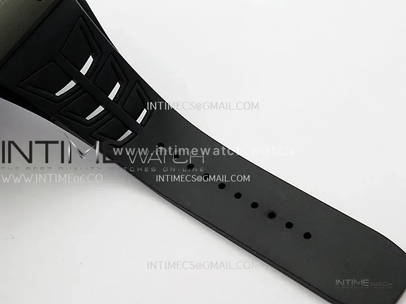 RM055 RG Inner Bezel Black Crown NTPT ZF 1:1 Best Edition Skeleton Dial On Black Shark Rubber Strap RMUL2 Super Clone