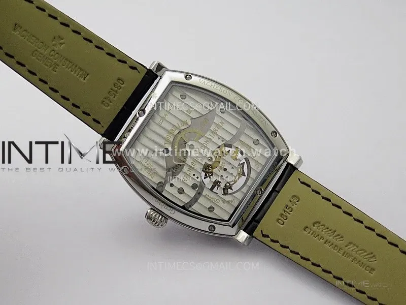 Malte Tourbillon SS AXF Best Edition White Dial on Black Leather Strap