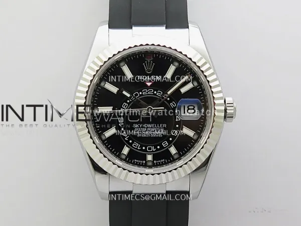 Sky-Dweller 336239 Gain Weight ZF 1:1 Best Edition Black Dial on Oysterflex Rubber Strap Asian 2824