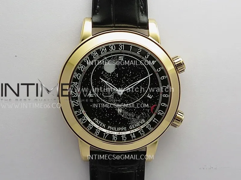 Grand Complications 6102P RG PPF 1:1 Best Edition Black Dial On Black Leather Strap Super Clone Asian 240