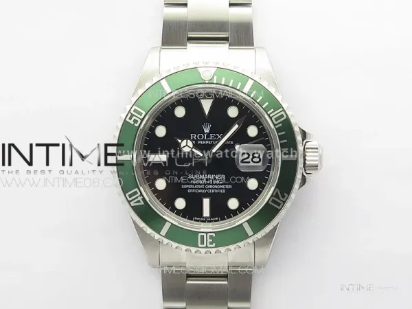 Submariner 16610 LV Green No Rehaut 904L SS RAF 1:1 Best Edition on 904L SS Bracelet SA3135