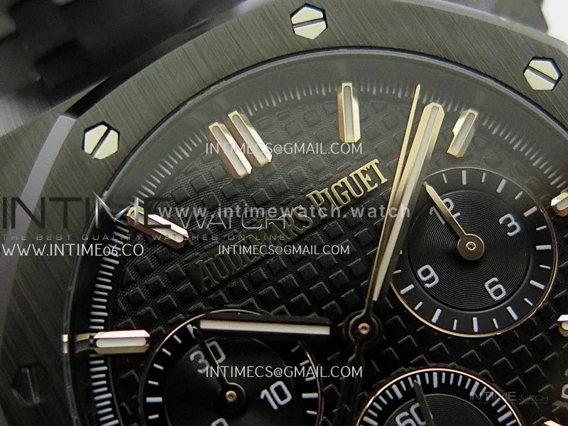 Royal Oak Chrono 26240 Black Ceramic V2 ZF 1:1 Best Edition Black Dial On Ceramic Bracelet Super Clone SA4401 (Free Sprung)