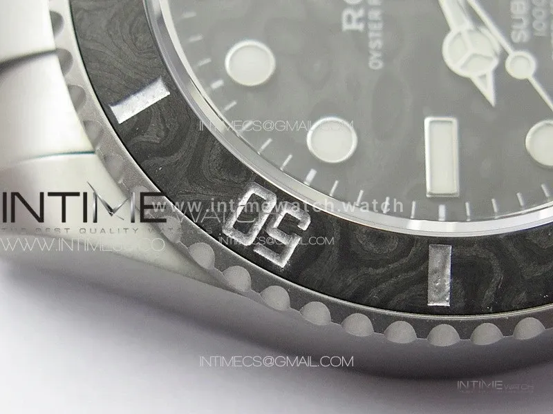 Submariner DIW Carbon Bezel VSF 1:1 Best Edition Black Carbon Dial on Sandblasted Bracelet VS3135