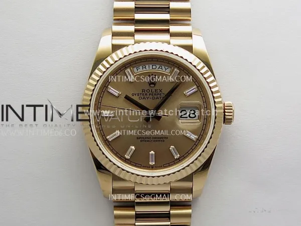 Day Date 128235 Gain Weight RG QF 1:1 Best Edition RG Dial T Diamond Marker On RG President Bracelet A2836