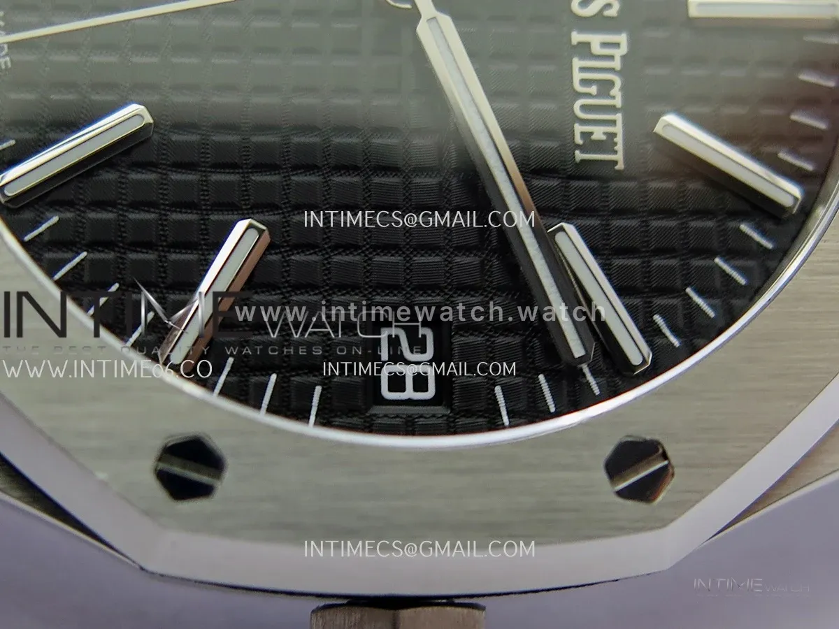 Royal Oak 41mm 15510 SS JF 1:1 Best Edition Black Dial On SS Bracelet Super Clone DD4302 (Free Sprung Look)