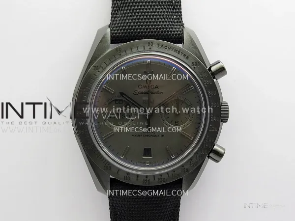 Speedmaster "Dark Side of The Moon" Real Ceramic V2 N1F 1:1 Vintage Black Dial On Black Nylon Strap A9300