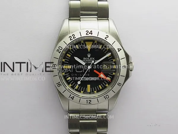 Vintage Explorer II 1655 Orange GMT Hand SS BP Black Dial On SS Bracelet A2836