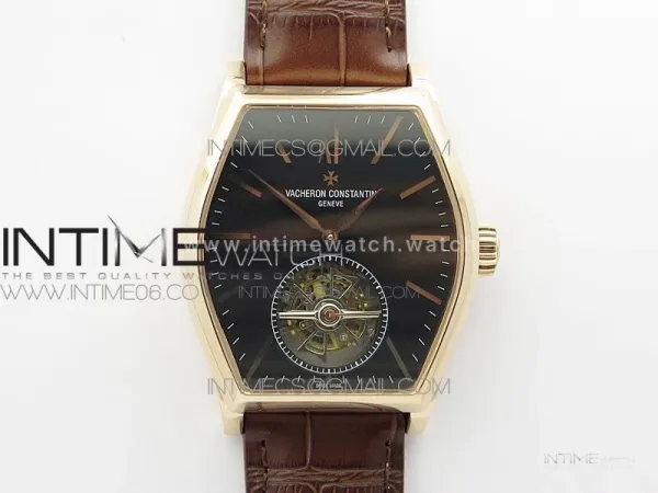 Malte Tourbillon RG VCR Best Edition Black Dial on Black Croco Leather Strap
