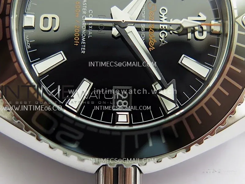 Planet Ocean 39.5mm Black Ceramic Bezel SS V4 VSF 1:1 Best Edition Black Dial On SS Bracelet Super Clone Asian 8800