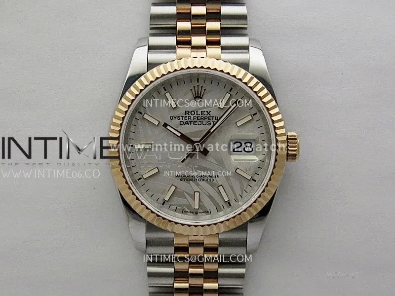 DateJust 126231 904L SS/RG JDF 1:1 Best Edition Silver Leaves Dial Stick Markers on Jubilee SS/RG Bracelet