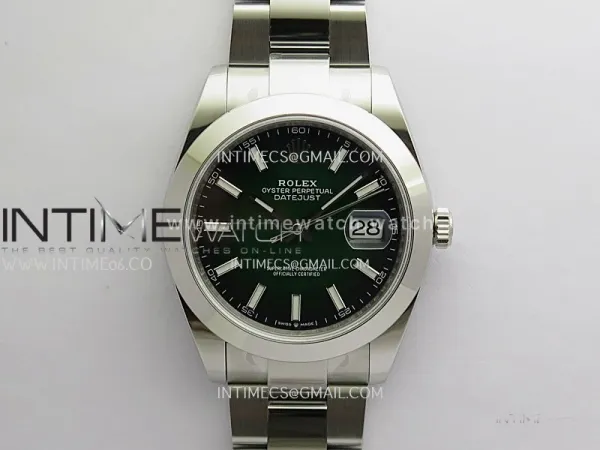 DateJust 126300 904L SS ERF 1:1 Best Edition Green Ombre Dial Stick Marker On Oyster Bracelet SH3235 (Free Sprung)