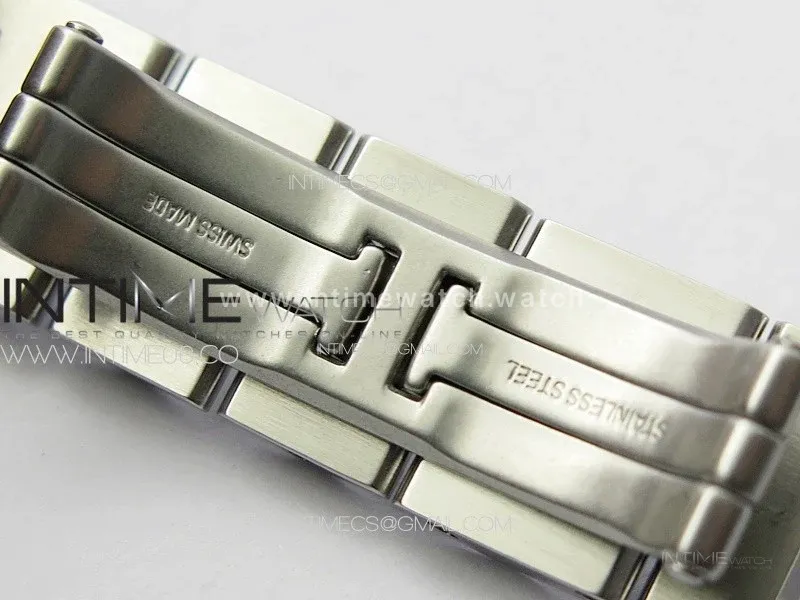 Ballon Bleu 33mm Diamonds Bezel SS 3KF 1:1 Best Edition Ice Blue Dial on SS Bracelet A076