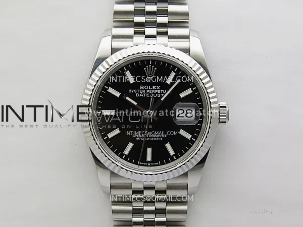 DateJust 126234 904L SS JDF 1:1 Best Edition Black Dial Stick Markers on Jubilee 904L SS Bracelet