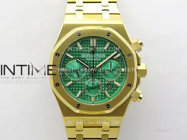 Royal Oak Chrono 26331ST YG IPF 1:1 Best Edition Green Dial Green subdial on SS Bracelet A7750