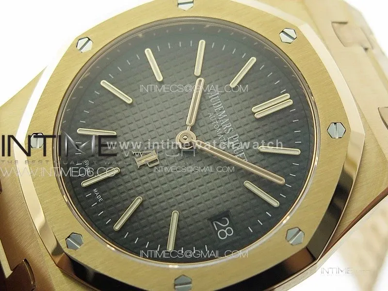 Royal Oak 39mm 16202 50th RG ZF 1:1 Best Edition Gray Textured Dial on SS Bracelet A7121