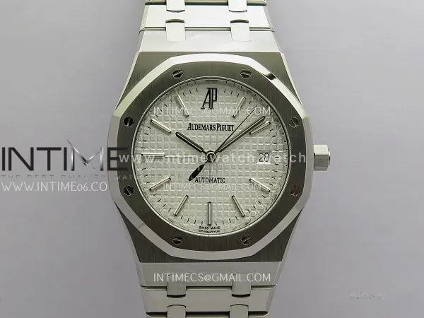 Royal Oak 39mm 15300 SS ZF 1:1 Best Edition Silver Textured Dial on SS Bracelet SA3120 Super Clone
