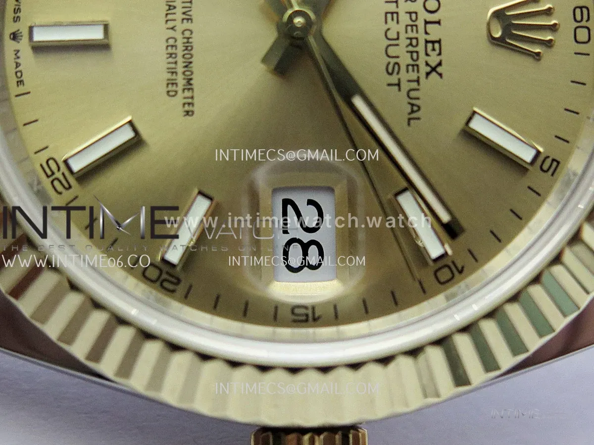 Datejust 41 126333 Champagne Dial Stick Markers in Yellow/Steel on Oyster Bracelet