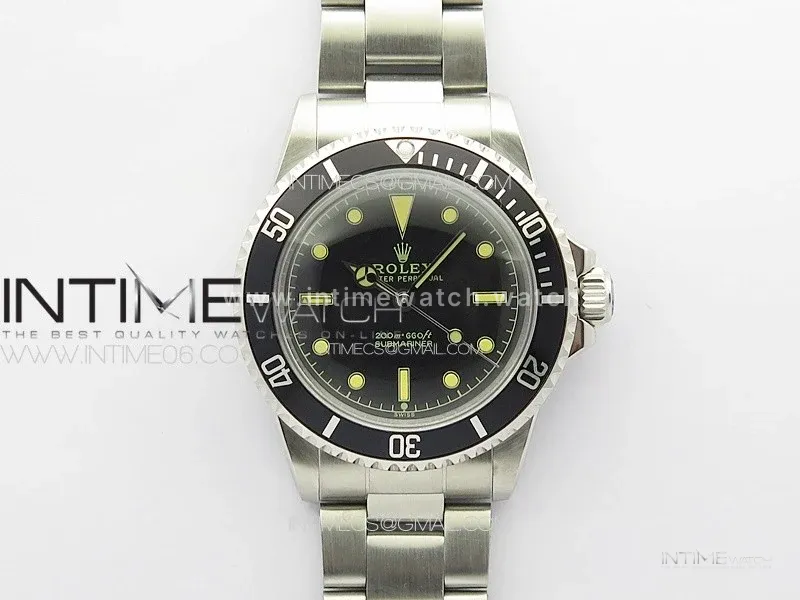 Vintage Submariner 5513 No Date SS B12 Best Edition Black Dial on SS Bracelet A2836 (Style3)