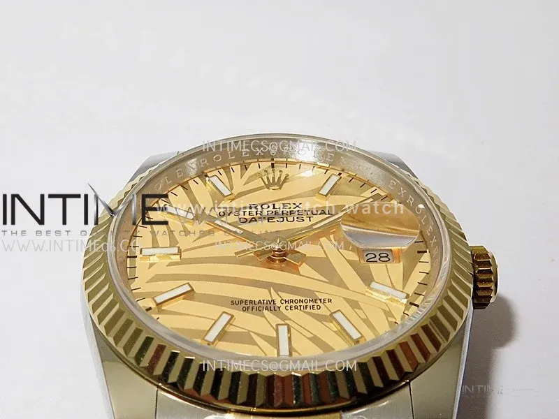 DateJust 126233 36mm 904L SS/YG ONE Factory 1:1 Best Edition Gold Leaves Dial Stick Marker On Oyster Bracelet DD3235