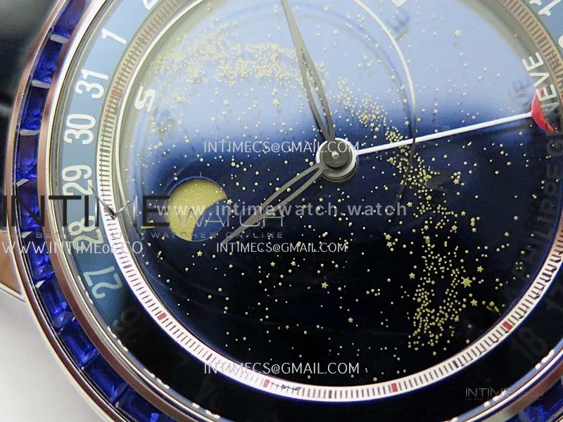 Grand Complications 6104 11P-010 SS PPF 1:1 Blue T Dia Blue Dial On Blue Leather Strap Super Clone Asian 240