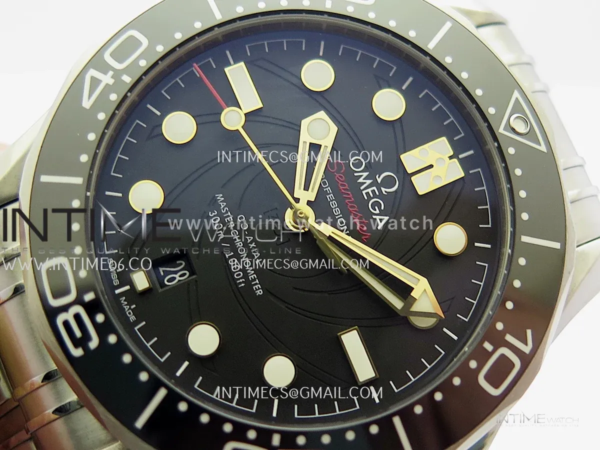 Seamaster Diver 300M 007 Free Sprung ORF 1:1 Black Dial On SS/RG Bracelet Asian Super Clone 8800