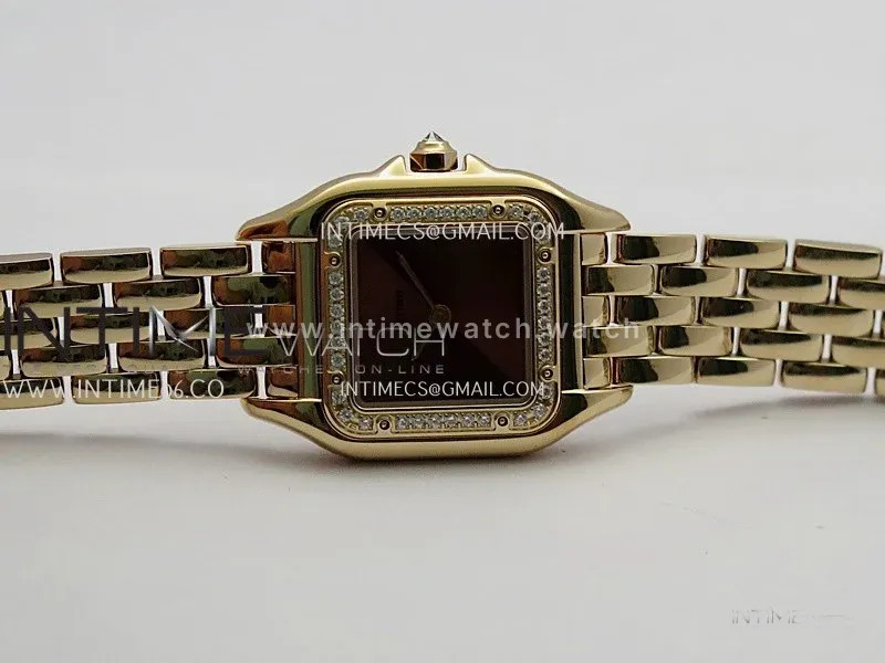 Panthère Secrete Ladies 22mm Diamond Bezel RG BBA 1:1 Best Edition Brown Ombre Dial On RG Bracelet Ronda Quartz
