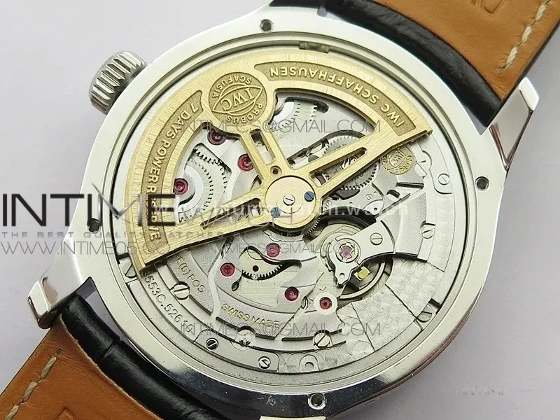 Portuguese Real PR Real Annual Calendar IW503406 V9F Best Edition White Dial Black Leather Strap A52610